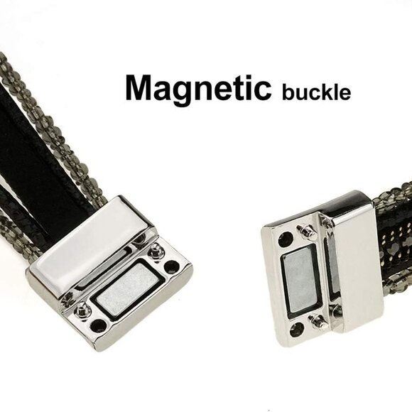 Women Wrap Bracelet Multilayered Leather Braided Bangle Wrist Cuff Bangles with - Picture 5 of 7